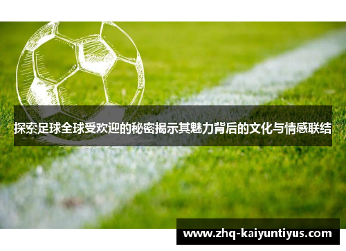 探索足球全球受欢迎的秘密揭示其魅力背后的文化与情感联结