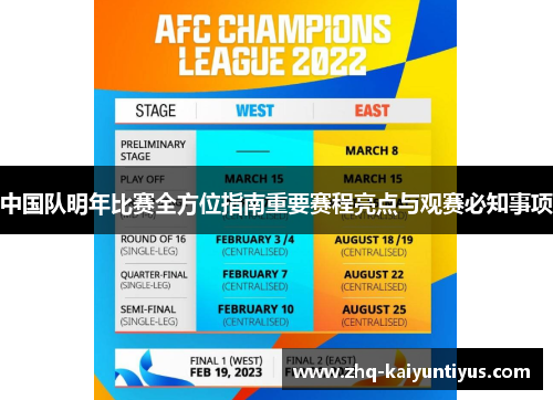 中国队明年比赛全方位指南重要赛程亮点与观赛必知事项